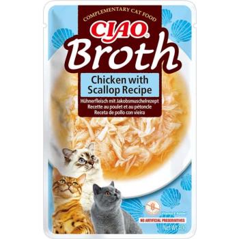 Inaba Cat Ciao Broth nedves macskaeledel - csirke, fésűkagyló 40 g kép
