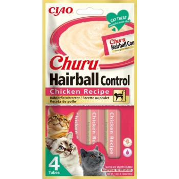 Inaba Cat Ciao Churu Hairball krémes macskaeledel - csirke 4 x 14 g kép