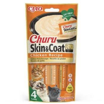 Inaba Cat Ciao Churu Skin & Coat krémes macskaeledel - csirke 3 x (4 x 14 g) kép