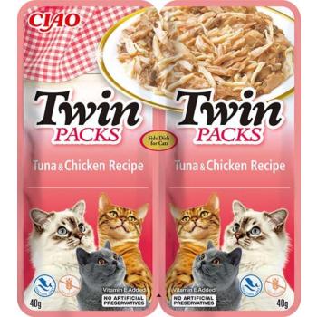 Inaba Cat Twin Packs zselés macskaeledel - csirke, tonhal 2 x 40 g kép