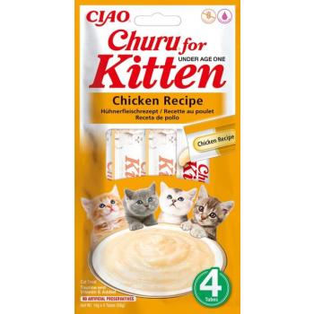 Inaba Ciao Churu Kitten krémes macskaeledel - csirke 4 x (4 x 14 g) kép