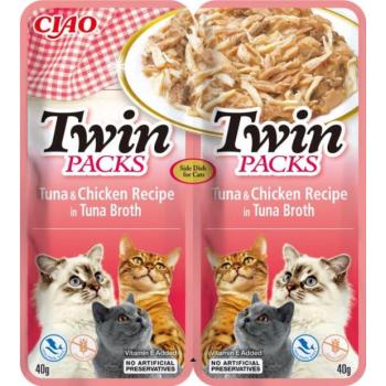 Inaba Foods Ciao Twin tuna & chicken recipe in broth 80 g kép