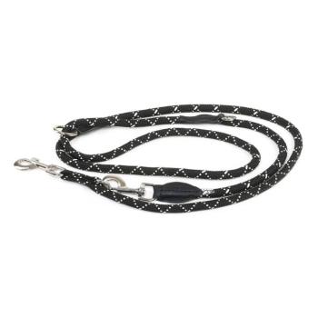 JULIUS-K9 IDC® állítható kötélpóráz kutyáknak, H 220 cm x Ø 12 mm, fekete