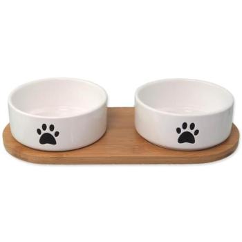 Kutyafantasztikus kerámia tálka alátéttel fehér mancs 2x 13x5,5cm, 400ml kép
