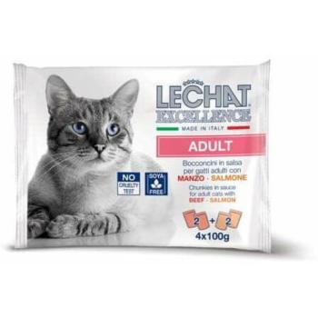 LECHAT Adult beef & salmon 4x100 g kép