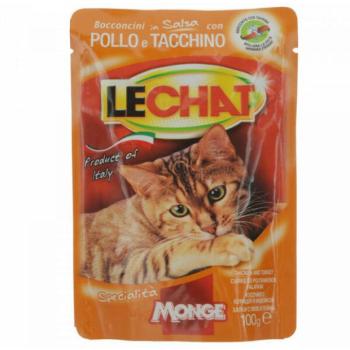 LECHAT Chunkies with chicken & turkey 100 g kép