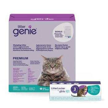 Litter Genie EasyRoll utántöltő kazetta+11kg Litter Genie Premium Sensitive macskaalom (szemetes NÈLKÜL) kép