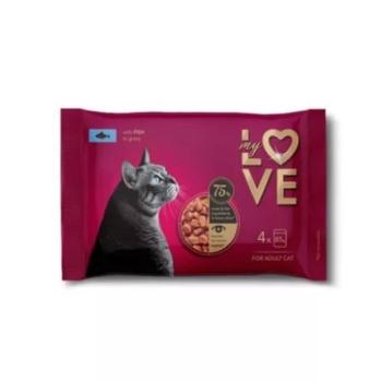 My Love Felnőtt Macska Alutasak Csomag – Hal 4×85 g kép