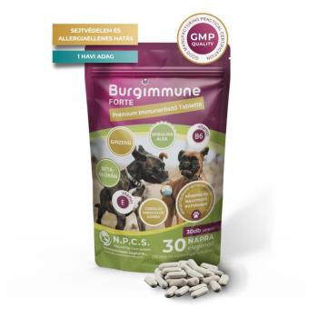 Natural Pet Care System Burgimmune Forte Prémium Immunerősítő Tabletta kutyáknak 30 db tabletta kép