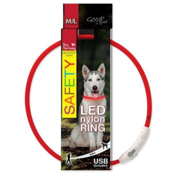 Nyakörv Dog Fantasy LED nylon piros 65cm kép