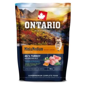 Ontario Mini & Medium Weight Control Pulyka & Barna Rizs Minta 0,1kg kép