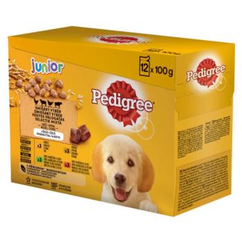 Pedigree Junior alutasakos eledel csirkével és rizzsel, báránnyal és rizzsel, baromfival és rizzsel, marhával és rizzsel 12 x 100 g kép