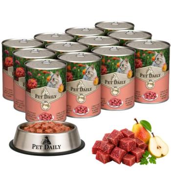 Pet Daily Cat teljes értékű nedves macskaeledel multipack, marha... kép