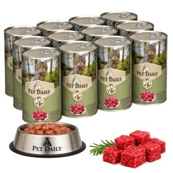Pet Daily Cat teljes értékű nedves macskaeledel multipack, vadas 12x415g kép