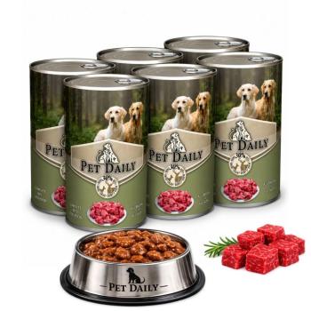 Pet Daily Dog teljes értékű nedves kutyaeledel multipack, vadas 6x1240g kép
