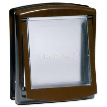 PetSafe műanyag ajtó barna átlátszó csappantyúval, kivágással 18,5x15,8 cm kép
