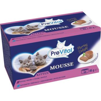 PreVital Mousse Kitten macskakonzerv válogatás - borjú, tengeri hal 4 x 85 g
