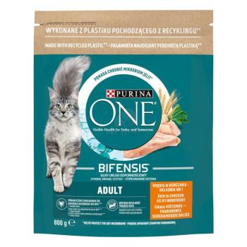 Purina One csirkében és teljes kiőrlésű gabonákban gazdag száraz macskaeledel 2 x 9,75 kg kép