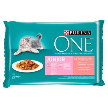 Purina One Junior állateledel 1 és 12 hónapos kor közötti macskák számára lazaccal 4 x 85 g kép
