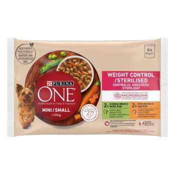 Purina One Mini teljes értékű állateledel mini és kistestű felnőtt kutyák számára pulykával 4 x 85 g kép