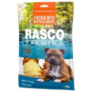 Rasco Premium csemege bivalybőr csirkehúsba csomagolva, csomók 11cm 80g kép