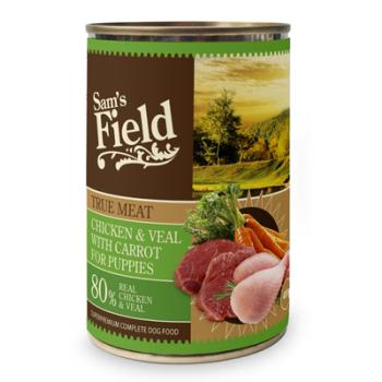 Sam's Field True Meat Chicken & Veal with Carrot for Puppies konzerves eledel 400 g kép