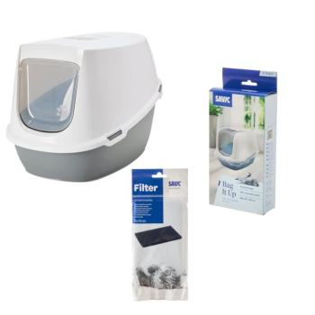 Szett: Savic Robin Jumbo macska wc+2db extra szűrő+6db Bag it up alomalátét kép