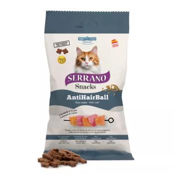Serrano Snacks Cat Anti Hairball jutalomfalat macskáknak - lazac, tonhal 50 g kép