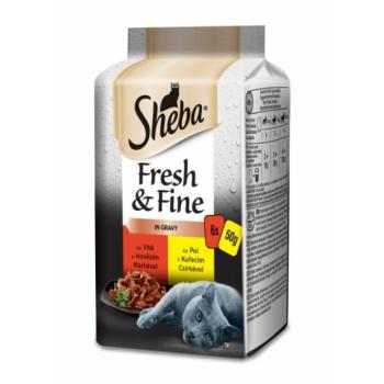 Sheba Fresh & Fine beef & chicken in gravy 6x50 g kép