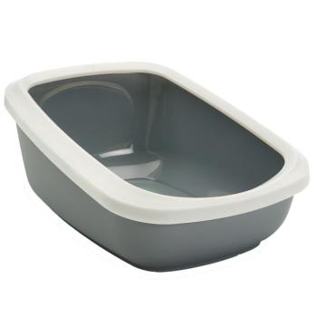 Szett: Savic Aseo XXL macska WC magas peremmel - világosszürke/fehér + 6db Bag it Up Jumbo alátét kép