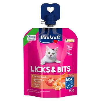 Takarékos csomag: 32x60 g Vitakraft Licks & Bits Garnéla & Paradicsom macska snack kép
