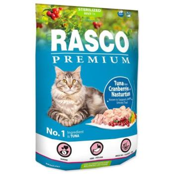 Takarmány Rasco Premium Sterilizált tonhal áfonyával és kapucinnal 0,4 kg kép