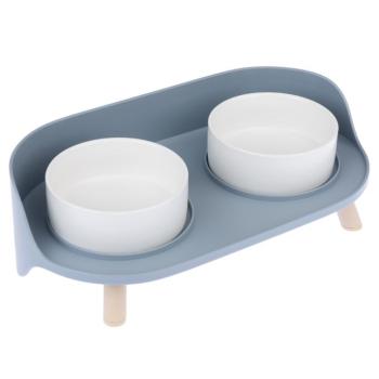 TIAKI Duo etetőállvány 2 kerámiatállal, 2x450ml, Ø12,5cm