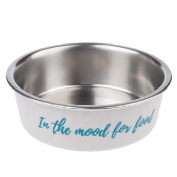 TIAKI "In The Mood For Food" rozsdamentes acél etetőtál, kutyáknak, macskáknak- 450 ml, Ø 14 cm kép
