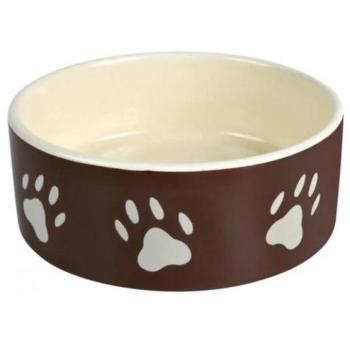 TRIXIE Kerámia tál tappancs mintás 0,3 l/12 cm barna/krém (24531) kép