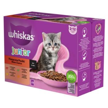 Whiskas Junior klasszikus krémes tasakos eledel válogatás kölyök macskák számára 4 x (12 x 85 g) kép