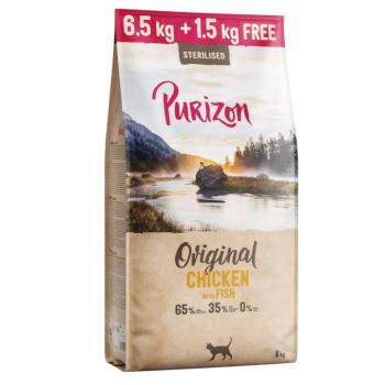 1,5 kg ingyen! 8 kg Purizon Adult gabonamentes - Sterilised csirke & hal