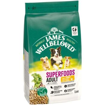 1,5kg James Wellbeloved Superfoods Adult Dog Hypoallergenic pulyka & kel, quinoa száraz kutyatáp kép