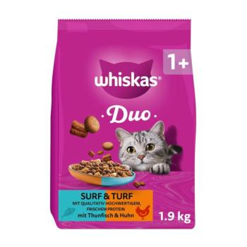 1,9kg Whiskas 1+ Duo Surf & Turf tonhal & csirke száraz macskatáp kép