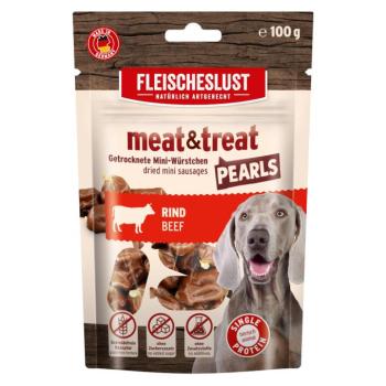100g Fleischeslust Meat & Treat Pearls marha kutyasnack kép
