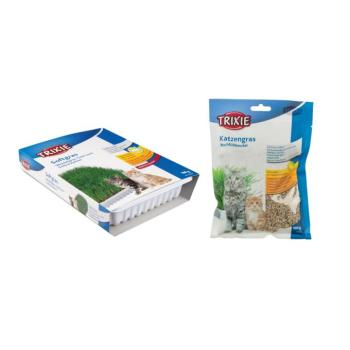 100g Trixie Softgras réti fűmag saját termesztésre macskáknak & 100g mag utántöltő tasakban kép