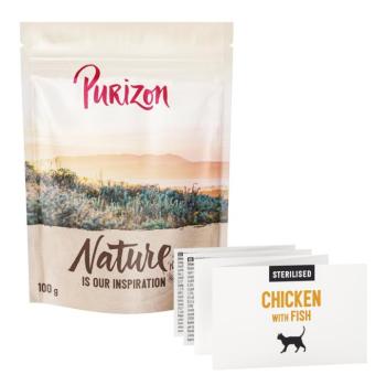 100g ÚJ Purizon Cat Sterilised csirke & hal - Original Daily 65% száraz macskatáp kép