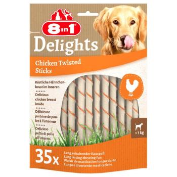 10db 8in1 Delights Twisted Sticks csirke snack kistestű kutyáknak kép