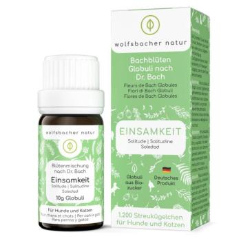 10g Wolfsbacher Natur Bachblüten Egyedüllét étrend-kiegészítő eledel (globulik) kutyáknak,macskáknak kép
