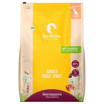 10kg Herrmann's bio csirke, bio rizs & bio borsó száraz kutyatáp kép