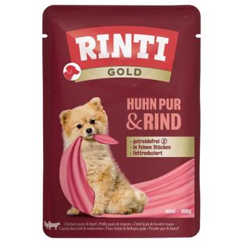 10x100g RINTI Gold Csirke pur & marha nedves kutyatáp kép