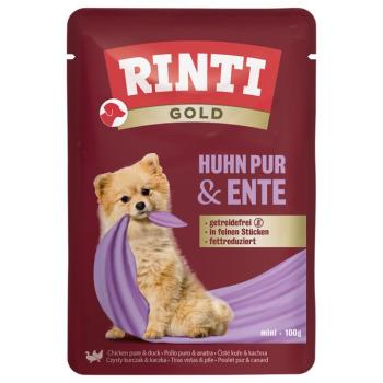 10x100g RINTI Gold pur & kacsa nedves kutyatáp kép
