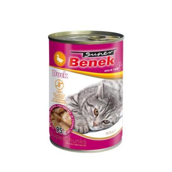 10x415g Super Benek Chunks kacsa szószban gabonamentes nedves macskatáp kép
