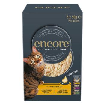 10x50g Encore Cat hús-/hallében tasakos nedves macskatáp Csirke-válogatás (3 fajta) kép