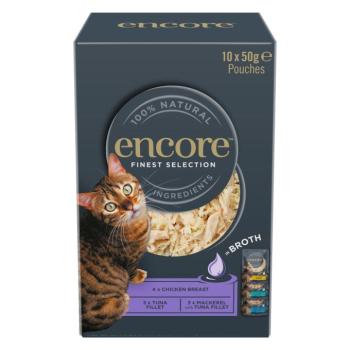 10x50g Encore Cat hús-/hallében tasakos nedves macskatáp Finom változatok (3 fajtával) kép